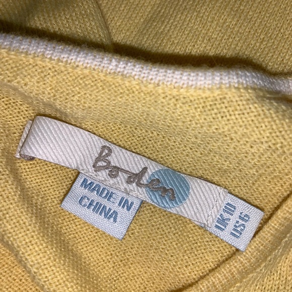 Boden French Knots Embroidered Wool Blend Lightweight Pullover Sweater Yellow - Picture 8 of 15